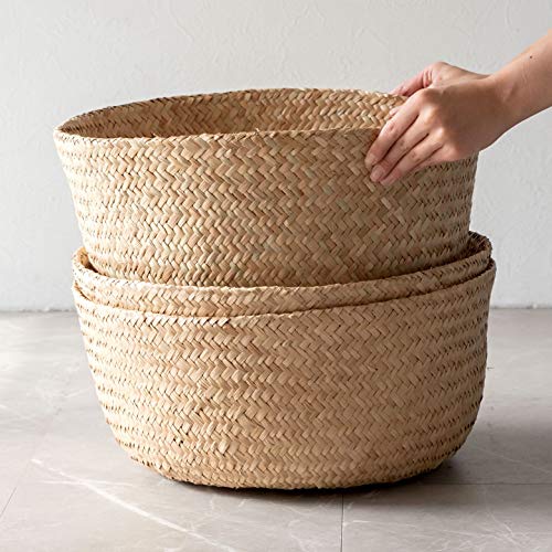 Amazon.co.jp: バスケット かご 収納 L ナチュラル 折りたたみ W約40cm